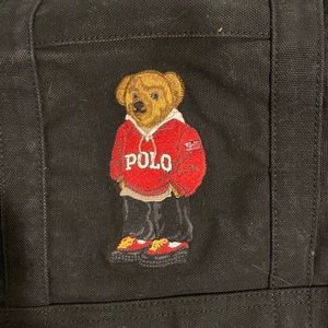 Polo bear canvas tote